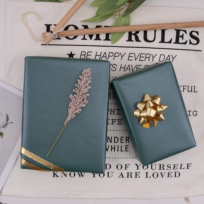 RUSPEPA Green Matte Wrapping Paper - 81.5 Sq Ft - Solid Color Pearly - Lustre Paper Perfect for Wedding,Birthday,Christmas,Baby Shower - 30 inches x 32.8 feet