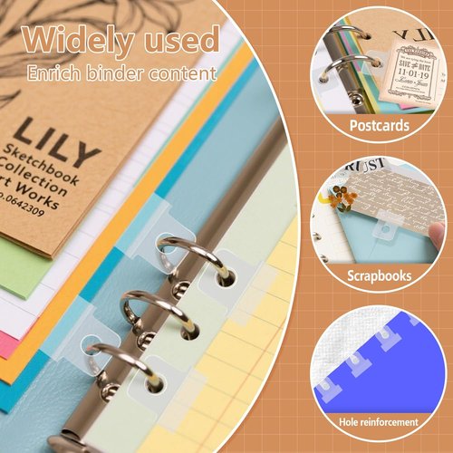 Clear Binder Hole Reinforcement Stickers by [Brand Name] - 500PCS Self-Adhesive Labels for Scrapbooking & Office Use