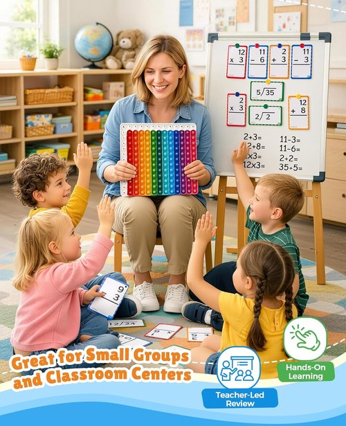 JoyCat Math Flash Cards - 288 Double-Sided Cards for Addition, Subtraction, Multiplication & Division | Interactive Learning Tool for Kids Ages 4-8