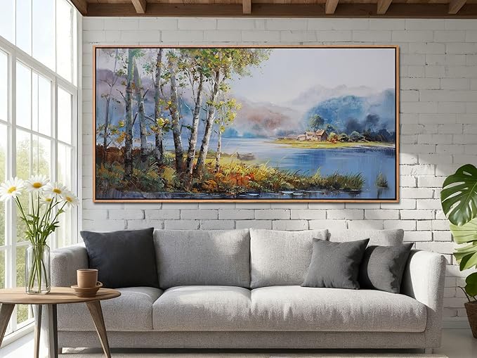 Arjun Framed Forest Picture for Living Room, Wall Art for Bedroom Nature Painting Wall Decor, Extra Large Artwork Office Home Dining Room 58"x29"