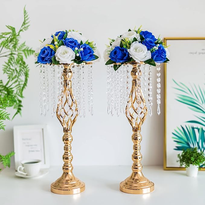 Flower Centerpieces for Wedding Tables: Wedding Table Decorations Royal Blue White Flower Balls Centerpieces for Engagement Cerebration Party Center Pieces 10 Packs