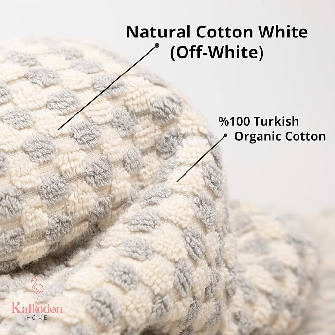 Organic Turkish Cotton Hand Towels for Bathroom | Oversized - 17 x 35 Inches | Large Soft Plush Fluffy Highly Absorbent Towels for Kitchen, Hand and Face (Gray, Hand Towel)