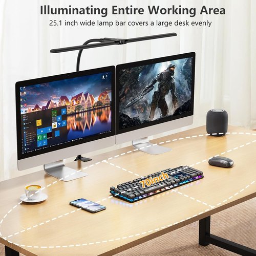 EppieBasic LED Desk Lamp - Double Head Architect Design for Home Office | Extra Bright 1200LM Eye Protection Light