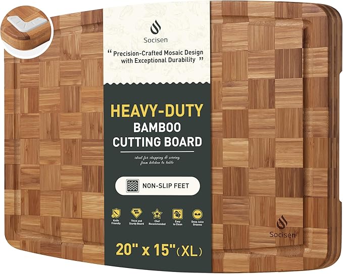 Extra Large Bamboo Cutting Board Non Slip Over Sink Kitchen Wooden Cutting Board 2025 First Apartment Essentials New Home Must Haves Accessories House Warming Decor Housewarming Hostess Host Gifts