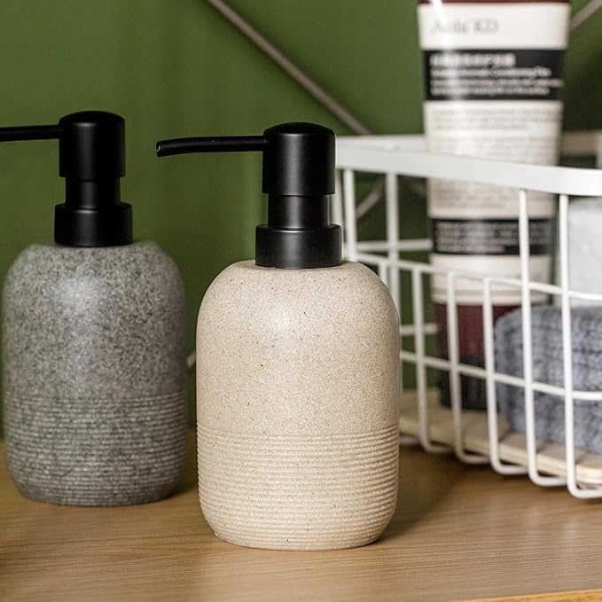 GalDal Soap Dispenser Beige,Hand Soap Lotion Dispenser for Bathroom Countertop,Soap Dispenser for Kitchen.