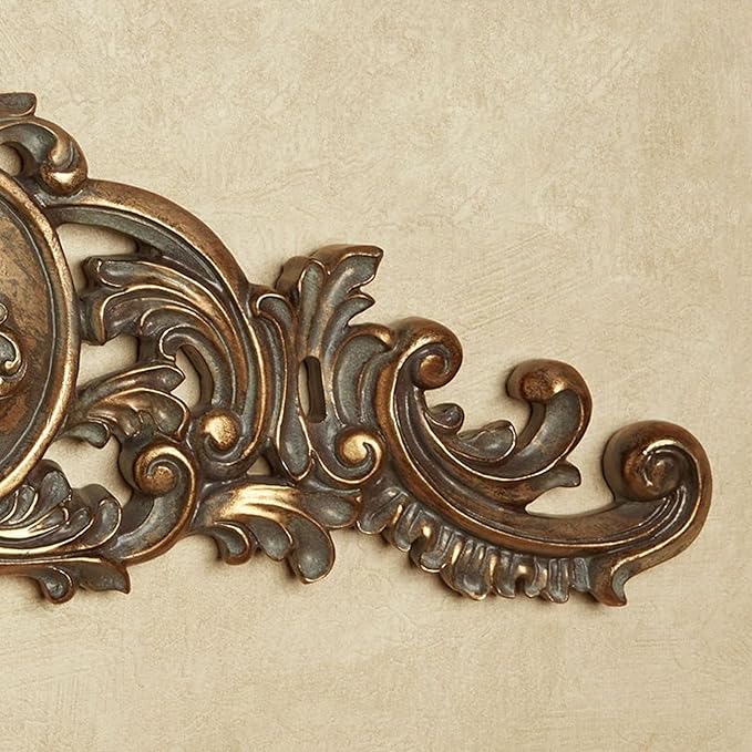 Touch of Class Kingsley Fleur Victorian Style Wall Topper Aged Gold | Vintage Decor for Above Bedroom Door