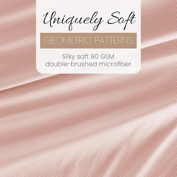 Linen Market 4 Piece King Sheet Set - Breathable, Double-Brushed Patterned Cooling Sheets – Oeko-TEX Certified Ultra Soft & Wrinkle-Free 16" Deep-Pocket King Sheets - Easy Care My Heart Pink