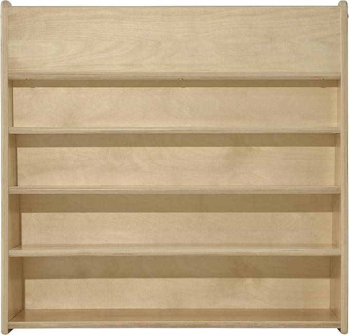 Contender Book Display for Daycare, Classroom, Preschool, Kids Single-Side Bookcase Stand, 5 Shelf Book Display with Rear Storage, 30-inch Width, Fully Assembled, Made in USA