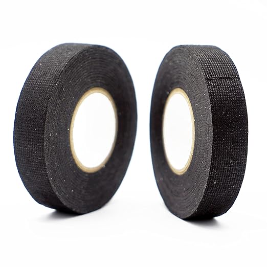 Wiring Harness Tape High Temp Wire Cable Loom Self-Adhesive Fabric Tape for Electrical Automotive Engine Harness Wrap Protection Noise Damping Cables Fixed 3/4 Inch x 49 FT