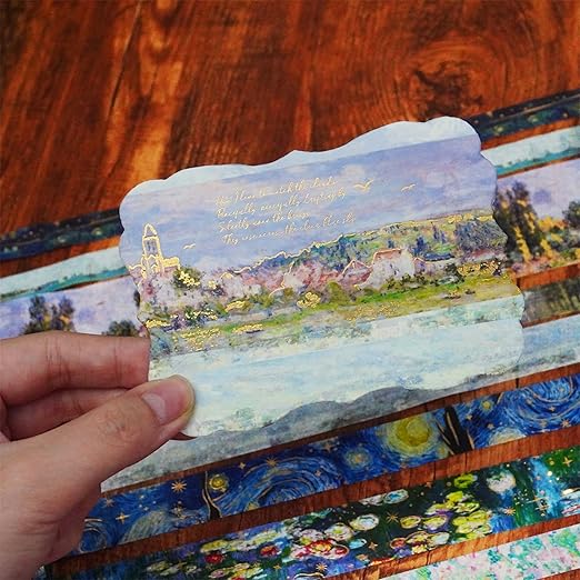 YUBX Landscape Washi Tape Set in Oil Painting Style 24 Rolls Scenery Drawing Masking Graphic Decorative Tapes for Arts, DIY Crafts, Journals, Planners, Scrapbook, Wrapping
