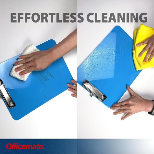 Officemate Plastic Clipboard - Letter Size, Arctic Blue | Pack of 12 for Office Organization