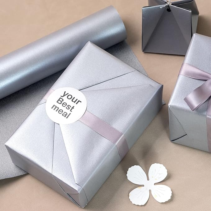 RUSPEPA Silver Matte Wrapping Paper - Solid Color Pearly - luster Paper Perfect for Wedding, Birthday, Christmas, Baby Shower -17 Inches X 32.8 Feet
