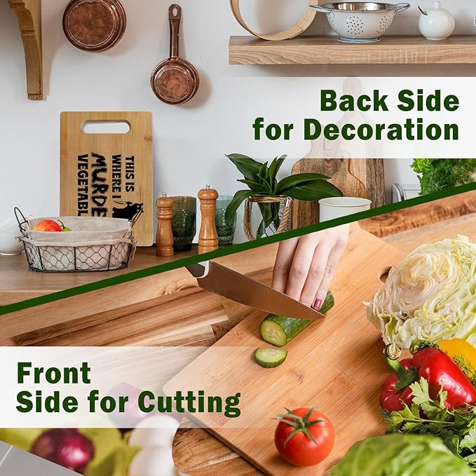 Lacama Funny Black Cat Kitchen Gifts for Women，Cute Cutting Board Appreciation Gift for Women Christmas Birthday, Vegetable Murder Cutting Chopping Boards for Her, Mom, Sister, Friends