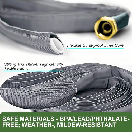 50FT Ultra-Light Garden Hose by 2025 | Flexible, Burst-Resistant & Kink-Free for All-Weather Use