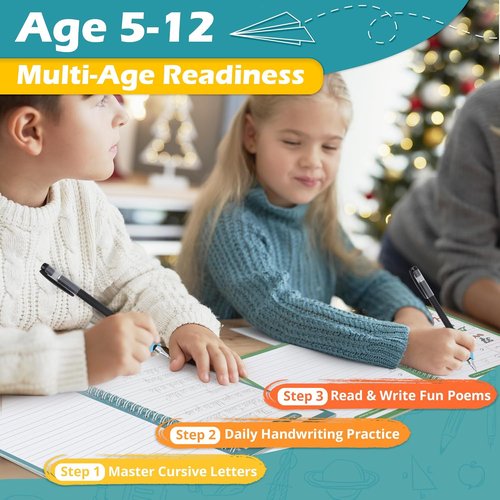 Grooved Cursive Handwriting Workbook by Handwriting Without Tears | Reusable Magic Practice Book for Kids Ages 5-12
