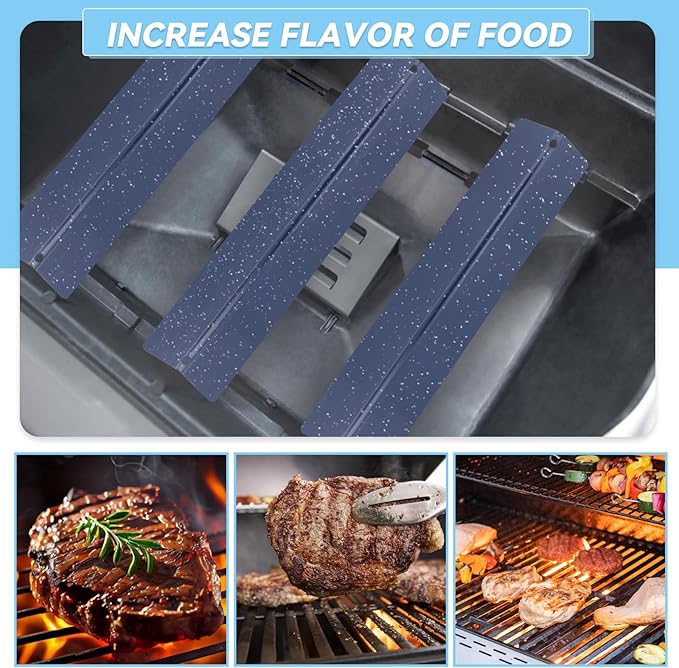 Webonbake 15.3 inch Flavorizer Bars for Weber Spirit I & II 200 Series Spirit E210 S210 E220 S220 with Front Control Knobs, Porcelain Steel Heat Plate Flavor Bar Replacement for 7635, 3 Pack