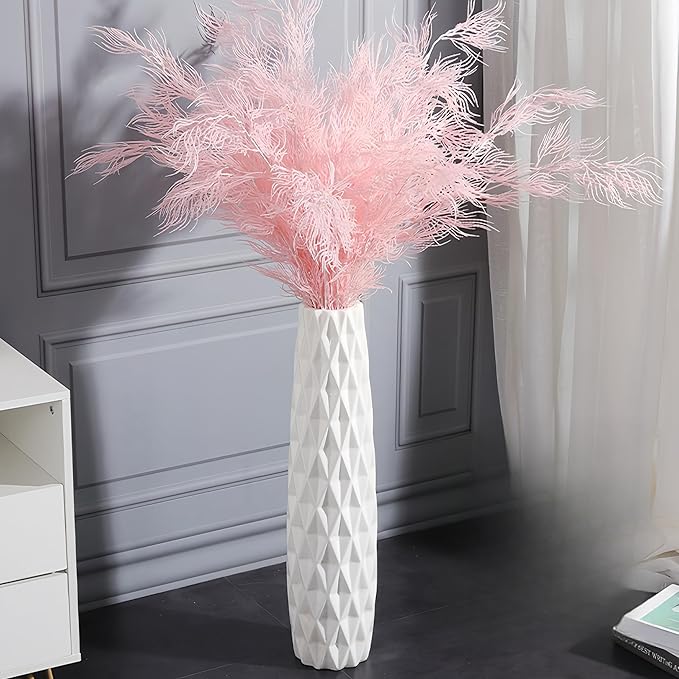 White Ceramic Floor Vase, GDSZJLJ 24" Tall Decorative Large Flower Vases for Living Room, Table Centerpieces, Modern Home Décor, Shelf, Dried Flower, Pampas Grass