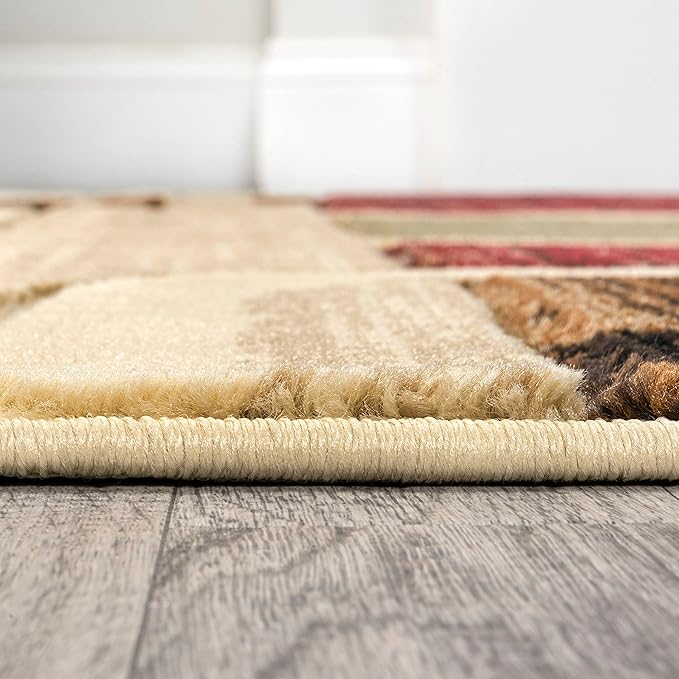 JONATHAN Y Abstract Arches Cream/Brown/Red Indoor Area Rug 8X10 ft, Tamara Retro for Living Room, Bedroom, Kitchen, Office, Easy-Cleaning, High Traffic, Pet-Friendly, Non-Shedding UNQ102A-8