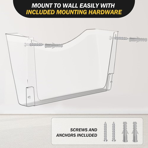 Kuntine.B Clear Single Pocket File Holder - 3 Pack Wall Organizer for Mails & Magazines | Office & Home Use