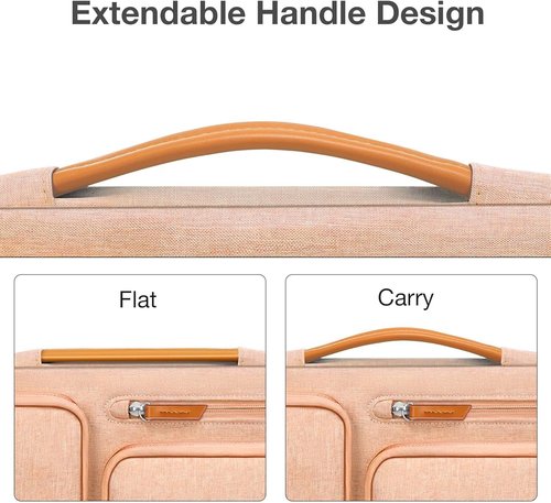 MOSISO 360 Protective Laptop Case - 13.3 Inch Sleeve for MacBook Air/Pro & More | Peach Fuzz Design with 4 Zipper Pockets