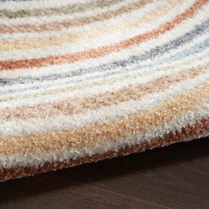 Nourison Home Astra Machine Washable Ivory Multicolor 9' x 12' Area Rug - Easy Clean, Non Shedding, Bed Room, Living Room, Dining Room, Kitchen (9' x 12')