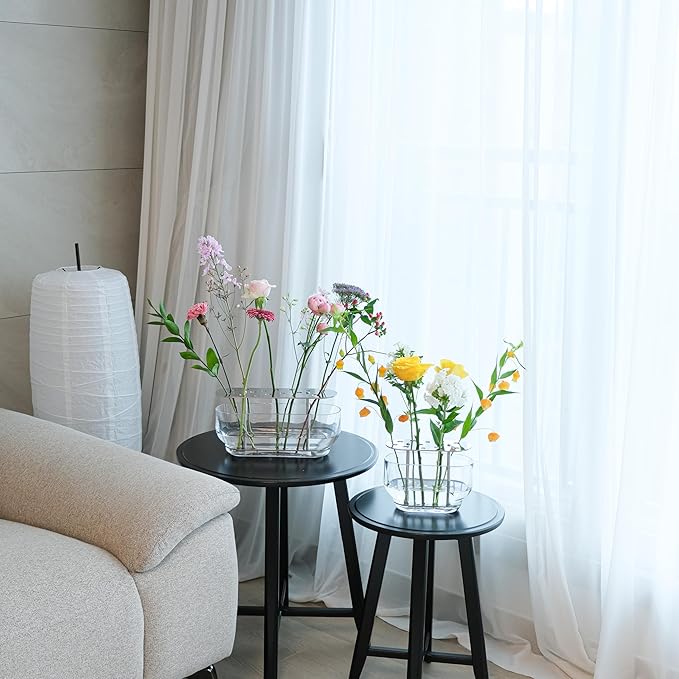 Ikebana Vase – Long Large, Stainless Steel Stand, Luxury Modern Decorative Vase for Home, Table Centerpiece, Office