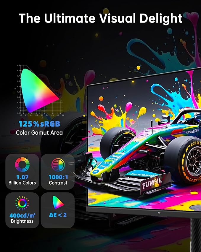 KTC 27 Inch Gaming Monitor 4K, Dual Mode UHD 160Hz & FHD 320Hz, PD 90W Type-C, HDR 400, Fast IPS, 125% sRGB, Adaptive Sync, HDMI 2.1&DP 1.4, Eye Care, Tilt/Swivel/Pivot/Height Adjustment, VESA, H27P6