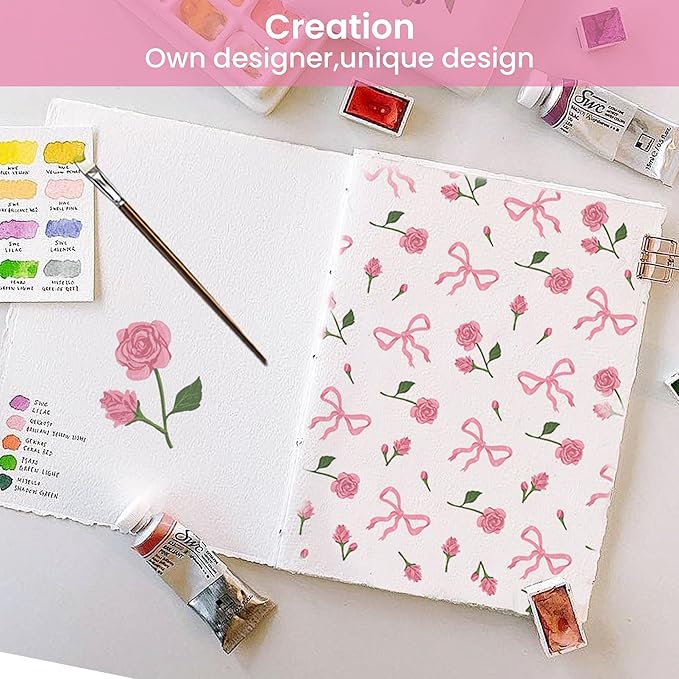 Softan Pink Floral Twin Bed Sheets, Cozy Microfiber Flower Printed Sheets with 15" Deep Pocket Fitted Sheet & Non-Slip Straps, Patterned Pink Rose - Bow Sheets & Pillowcase Set