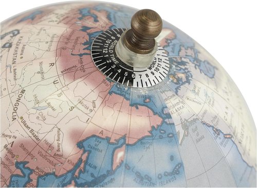 Deco 79 Plastic Globe | Stylish Wood Base | 10-Inch Brown Decorative Accent