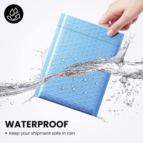 Fuxury Bubble Mailers - 100 Pcs Light Blue Thick Shipping Envelopes | 6x10" Size for Small Business Packaging