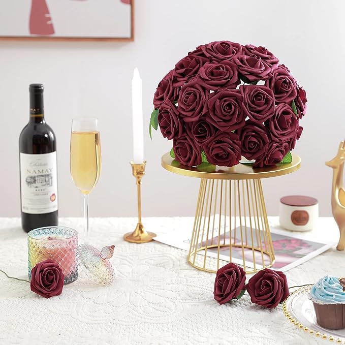 Artificial Flowers Combo, Fake Flowers for DIY Tables Centerpieces Baby Shower Bridal Shower Wedding Bouquet Arrangements Party Candle Holder Cake Decor Flower Home Decorations