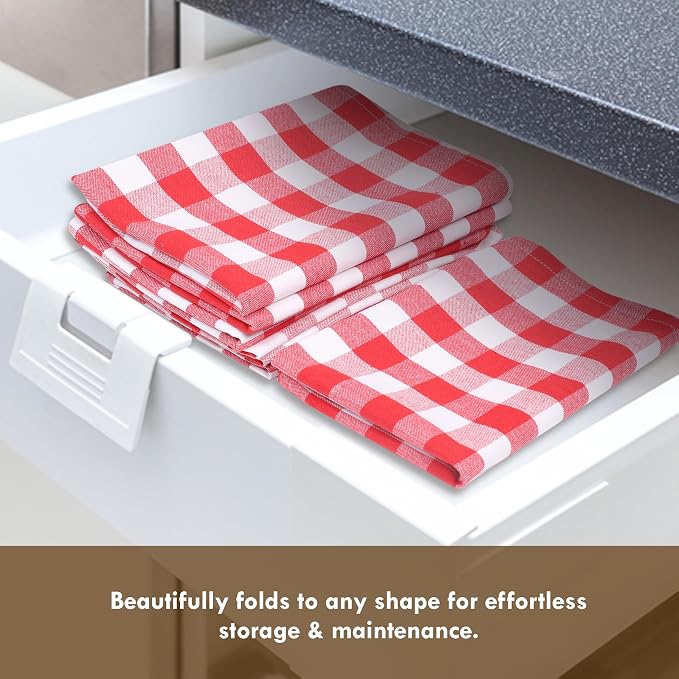 Multi Dish Towels 12 Pack Combo, 18"x26", Quick Drying Cloths, 100% Cotton, Absorbent Wash Rags, Washable, Reusable Cleaning Towels for Dishes, Kitchen Drying Use - Red, Black, Teal
