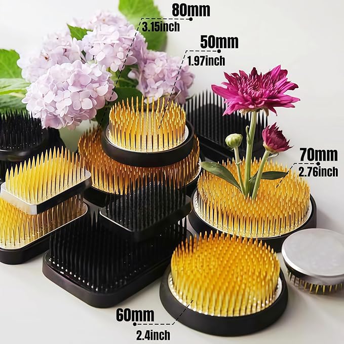 80mm Flower Frog Large Floral Frog Flower Arrangements Supplies Japanese Ikebana Kenzan with Rubber Base (3.15inch)