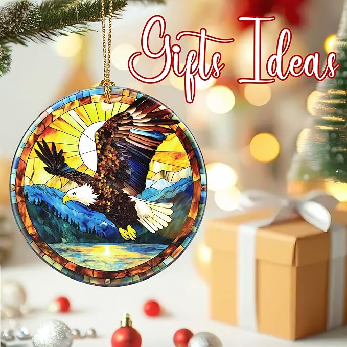 Christmas Ornaments, Bald Eagle Ornament, Christmas Tree Ornaments, Xmas Decorations, Holiday Decorations, Bald Eagle Gifts, Holiday Party Gifts, and Xmas Gift Ideas