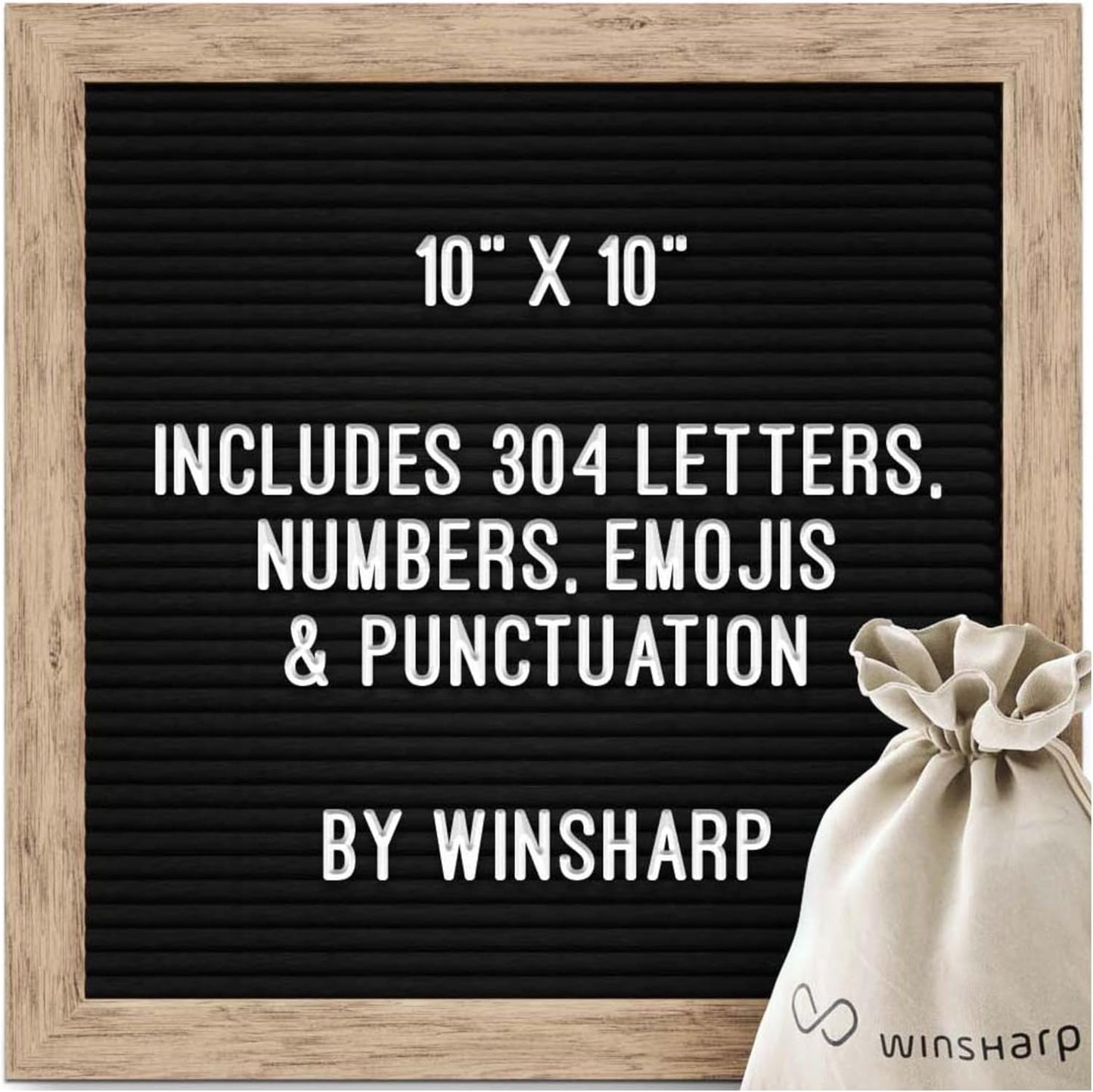 Skiennix Black Felt Letter Board - Elegant Dark Stained Wooden Frame with White Letters | Versatile Home Decor Sign for Quotes & Announcements