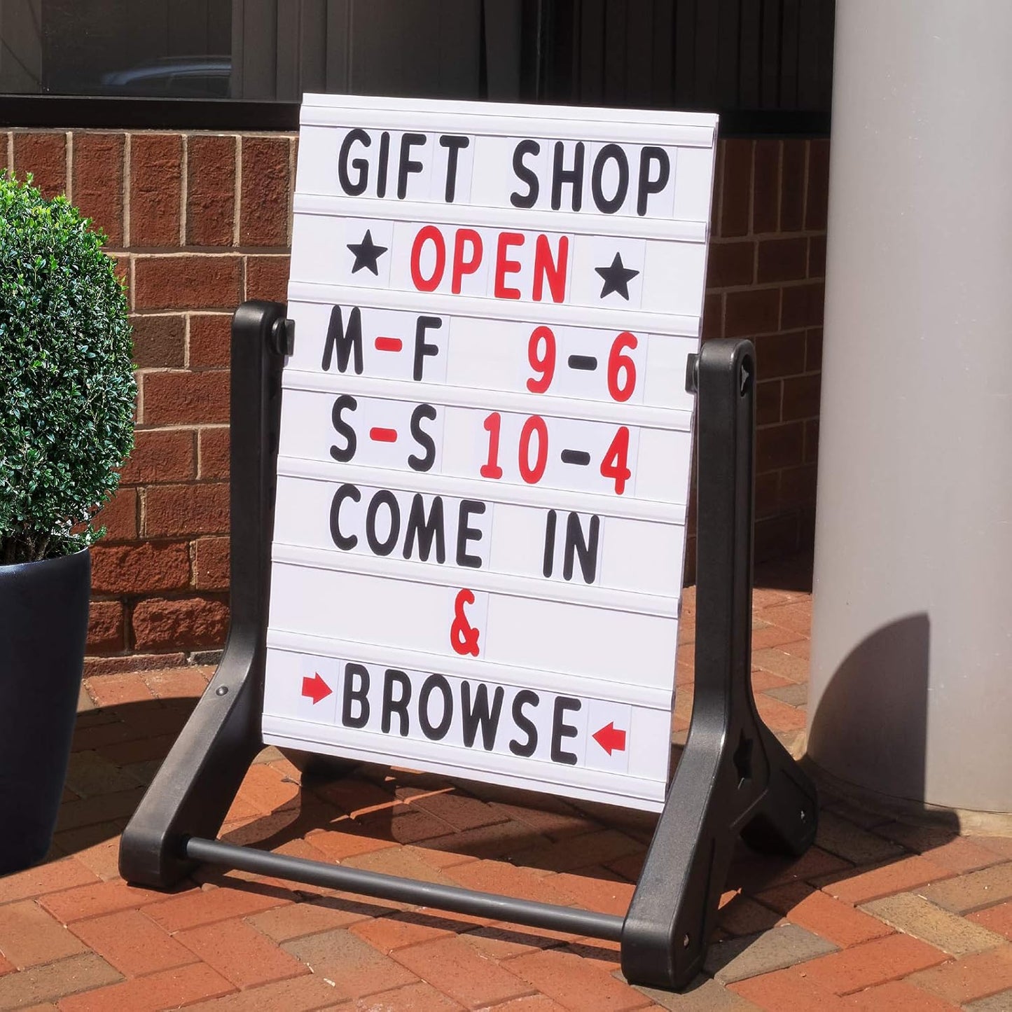 Swinging Sidewalk Sign by [Brand Name] - 24" x 36" Changeable Message Board with 792 Pre-Cut Letters & Storage Box