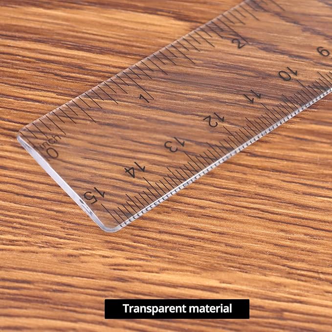 QWORK 6 Inch Rulers Bulk Clear Plastic Flexible Rulers with Inches and Centimeters, 100 Pcs Anti-Break Small Straight Ruler, School Office Supplies
