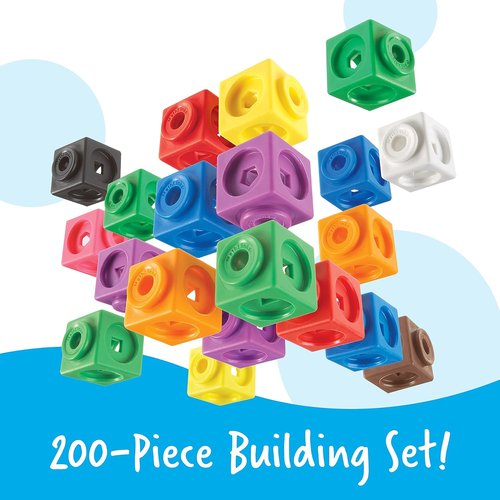 Learning Resources MathLink Cubes Big Builders - STEM Math Manipulatives for Kids | Pattern Building Blocks & Counting Sets