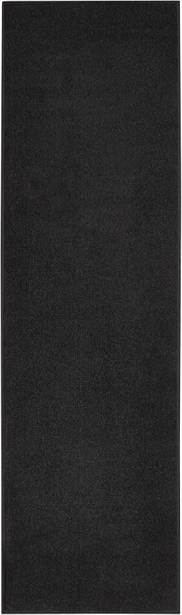Nourison Home Nourison Essentials Black 2'2" x 10' Area Rug - Easy Clean, Non Shedding, Bed Room, Living Room, Dining Room, Kitchen (10' Runner)