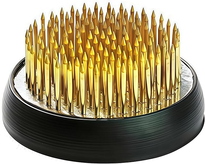 Brass Pin Floral Frog Ikebana Kenzan Flower Arranger Holder with Lead Base Rubber (1.97inch/50mm)