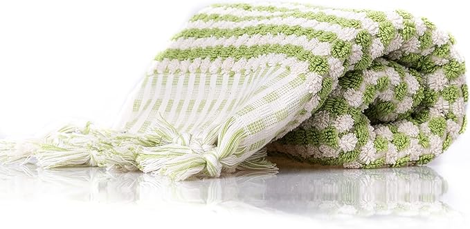 Organic Turkish Cotton Hand Towels for Bathroom | Oversized - 17 x 35 Inches | Large Soft Plush Fluffy Highly Absorbent Towels for Kitchen, Hand and Face (Green, Hand Towel)