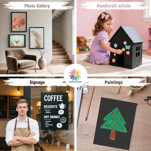 Mat Board Center | Acid-Free Foam Boards - Pack of 10, 5x7 Inch Black, 3/16" Thick
