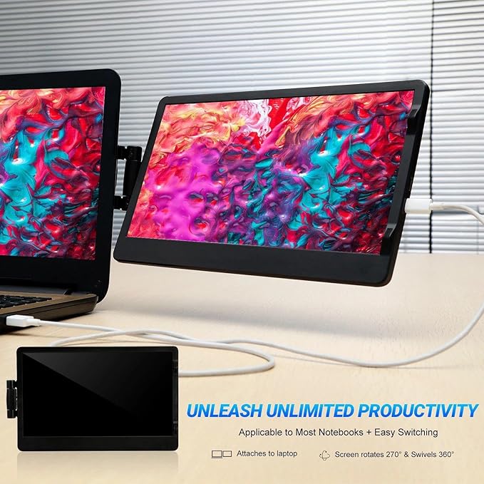 Laptop Screen Extender, Compact, – 11.6 Inches HD Fold, External Monitor Travel Home, Office Desktop Game Phone Tablet | Multipurpose Outdoor Indoor Utility Premium high-Performance