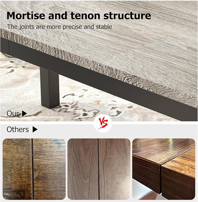 79 Inch Industrial Dining Table for 4-6 Person Rectangle Kitchen Table with Metal Legs,Round Corners, Writing Desk, for Modern Farmhouse, for Kitchen, Dining Room,Quick Assembly, Wood