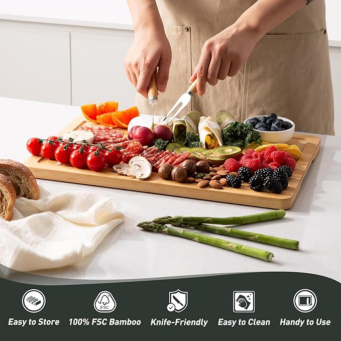 Bamboo Cutting Board Set Non Slip Feet Over Sink Chopping Board Christmas Xmas Birthday Day Gifts Ideas Grandmother Gigi Granny Nana Glamma Mawmaw Yaya Abuela Abuelita Mamaw Mimi Nonna Oma Meme