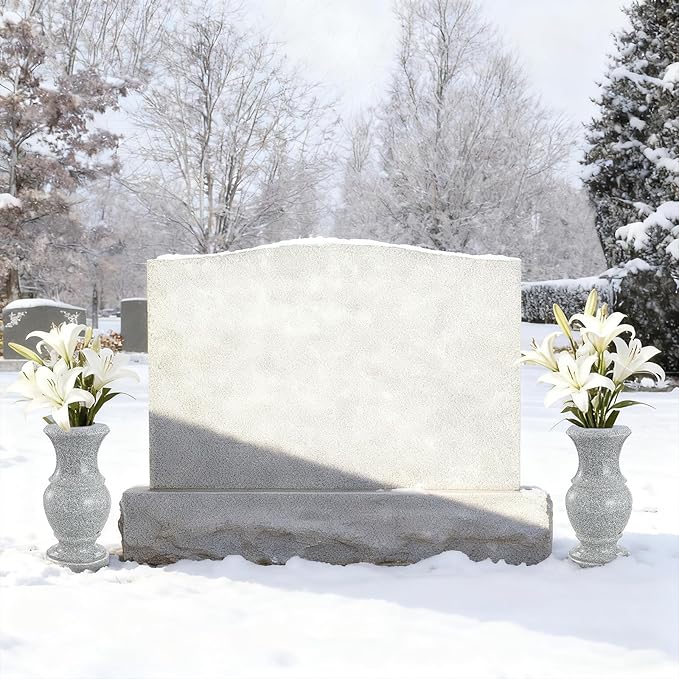 Cemetery Vase, Memorial Flower Vases Flowers Holders with Draining Holes for Home Tabletop, Cemetery Flowers, Memorial Grave Headstone Decorations (2Pcs, 9.8 inches)