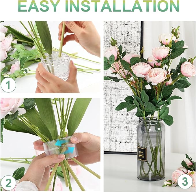 2 Pack Spiral Ikebana Stem Holder for Flowers - Clear Floral Frog Arranger for DIY Bouquet, Vase Display, Flower Arrangement Supplies, Wedding & Home Decor(Clear, S+L)