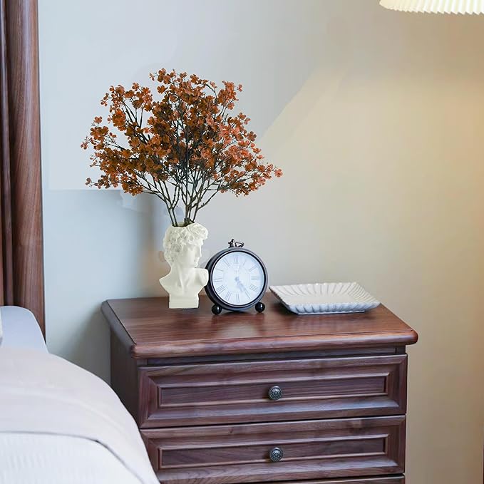 Mandy's Brown Artificial Baby’s Breath European Flowers 6 Bundles Silk Gypsophila with Bendable Stems for Fall Thanksgiving & Christmas Centerpiece Wedding Decor and Table Arrangements