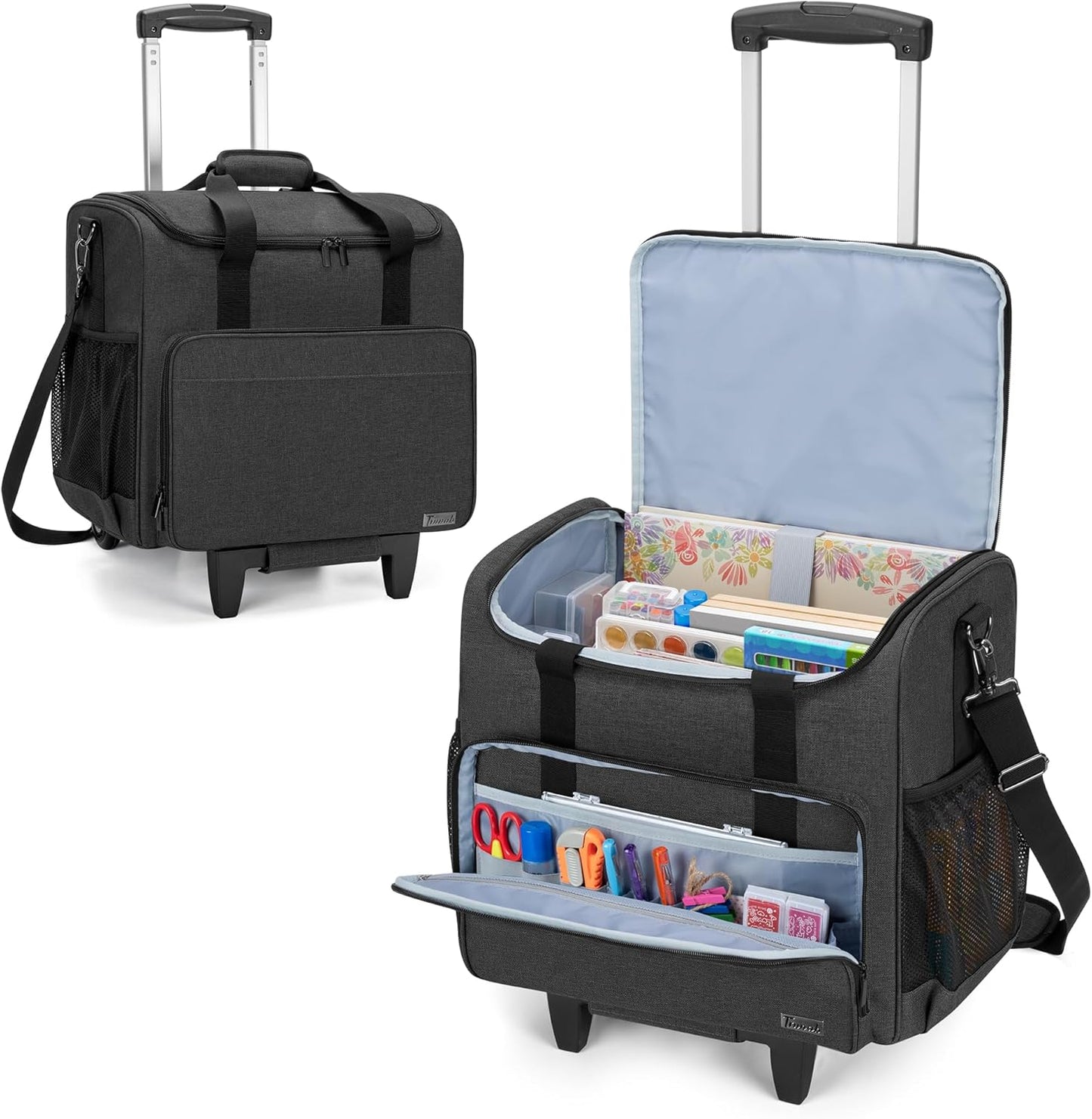 Trunab Rolling Craft Tote - Organize Scrapbooks & Supplies with Wheels | Fits 12x12 Inch Albums