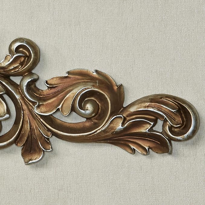 Touch of Class Burnished Silver Wall Topper | Decorative Resin Acanthus Leaf Design | Ornate Vintage Wall Accent for Mirrors, Doorways, or Artwork | Traditional Home Decor | 25 Inch